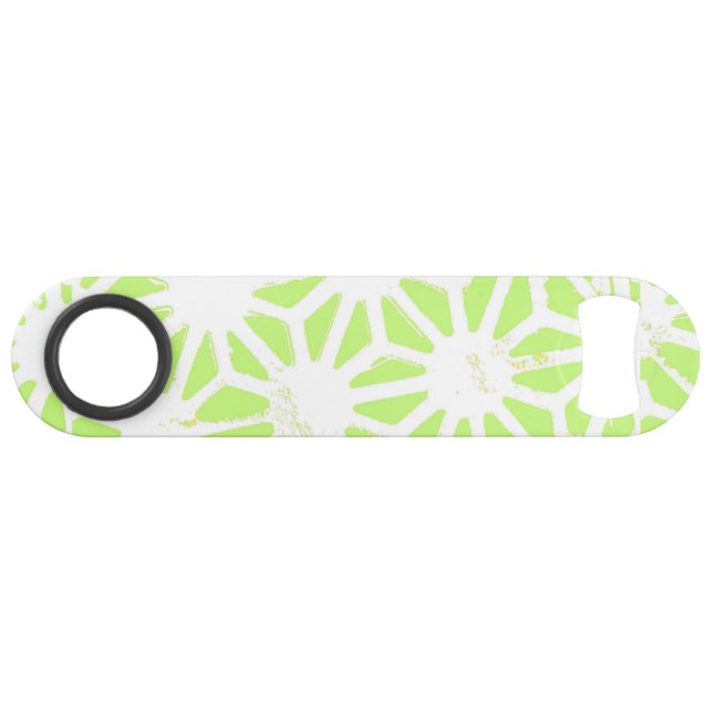 Lime green geometric pattern bar key (Front (Horizontal))