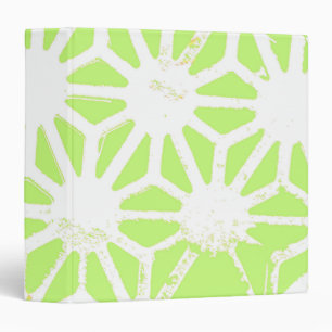 Lime green geometric pattern binder