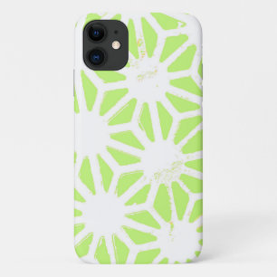 Lime green geometric pattern iPhone 11 case