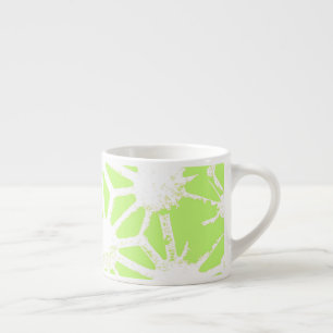 Lime green geometric pattern espresso cup
