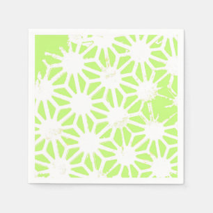 Lime green geometric pattern napkin