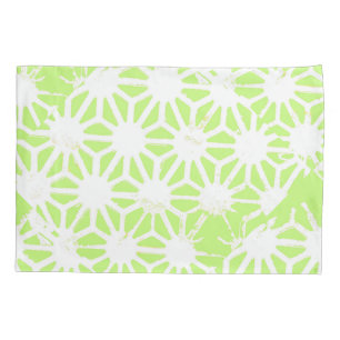 Lime green geometric pattern pillowcase
