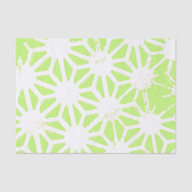 Lime green geometric pattern tissue paper (Front)
