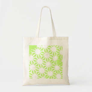 Lime green geometric pattern tote bag