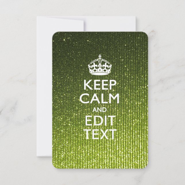 Lime Green Glamour Keep Calm Saying (Front)