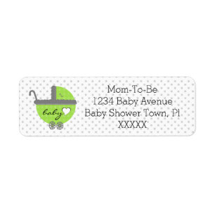 Lime Green & Grey Polka Dots-Baby Shower
