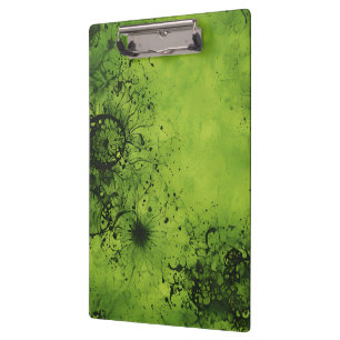 Lime Green Grunge with Black Accents Clipboard