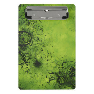 Lime Green Grunge with Black Accents Mini Clipboard