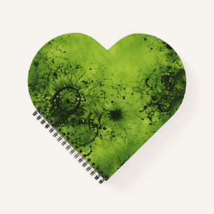 Lime Green Grunge with Black Accents Notebook