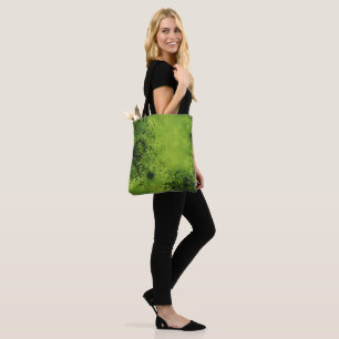 Lime Green Grunge with Black Accents Tote Bag