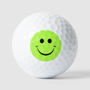 Lime Green Happy Face Golf Balls