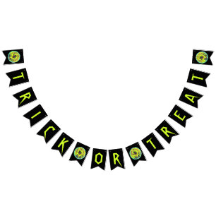 Lime green Happy Halloween Bunting Flags