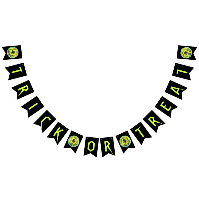 Lime green Happy Halloween Bunting Flags (All)