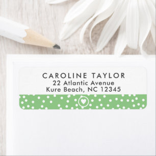 Lime Green Heart & Dots Girl Preppy Adresse de ret