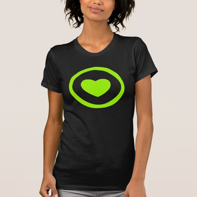 Lime Green Heart T-shirt (Front)