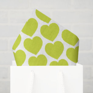 Lime Green Hearts Modern Sweet Love Notes Fun Tissue Paper