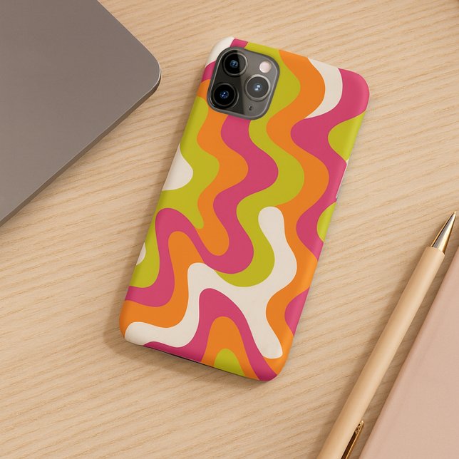 Lime Green Hot Pink Amorphous Shapes Art Pattern iPhone Case (Creator Uploaded)