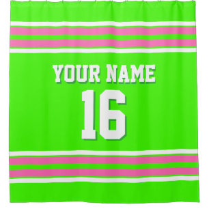 Lime Green Hot Pink White Stripes Sports Jersey