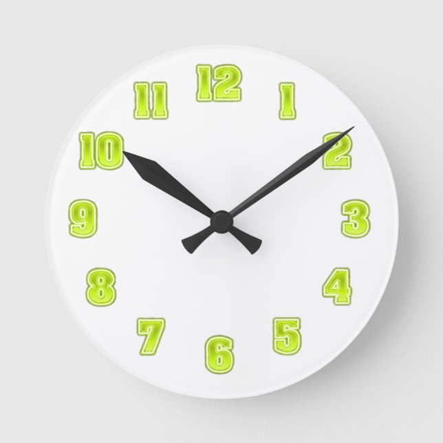 Lime Green in Yellow Clock Template (Front)