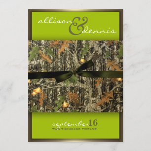 Lime Green - Invitations au mariage en camo