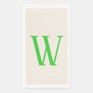 Lime Green Large Modern Custom Initial   Linen Napkin