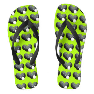 Lime Green Lawn Bowls, Flip Flops