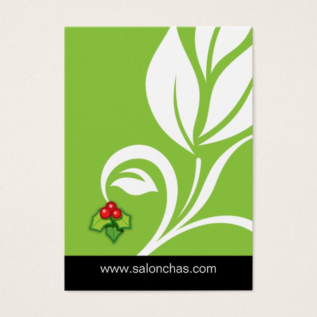 Lime green Leaf Salon Spa Gift Card Xmas (Front)