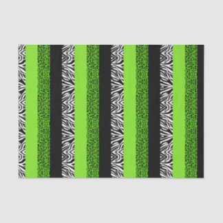 Lime Green Leopard and Zebra Animal Print Tissue Paper