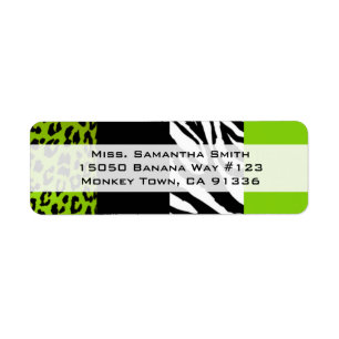 Lime Green Leopard et Zebra Poster de animal Retou