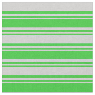 Lime Green & Light Grey Coloured Stripes Pattern Fabric