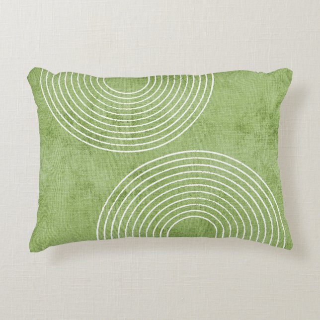 Lime Green Linen Minimalist Accent Pillow (Front)