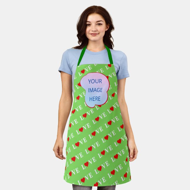 Lime Green LOVE Apron (Worn)