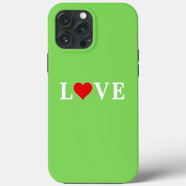 Lime Green LOVE Modern Case-Mate iPhone Case (Back)