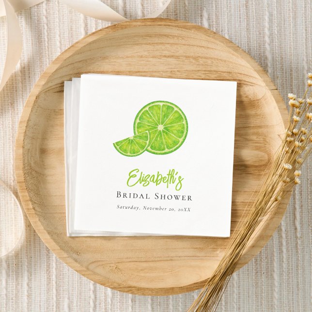 Lime Green Main Squeeze Bridal Shower Paper Napkin (Creator Uploaded)