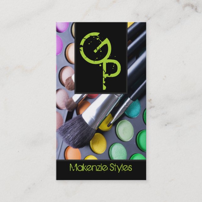 Lime Green Make Up Artiste Palette Carte de visite (Devant)