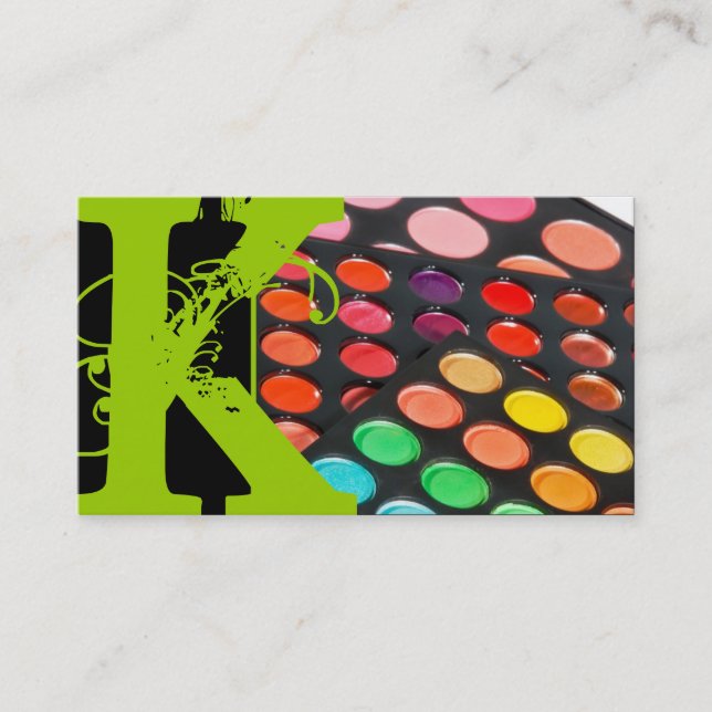 Lime Green Make Up Artiste Palette Carte de visite (Devant)