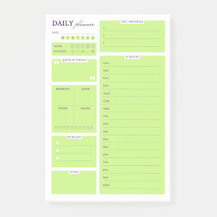 Lime Green Minimalist Daily Planner Template Post-it Notes