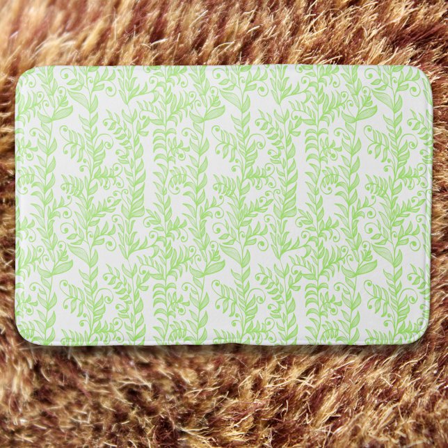 Lime Green Natural Vine Decorative Line Art Bath Mat (Creator Uploaded)