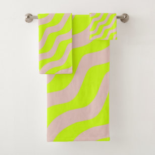 Lime green deals striped towels