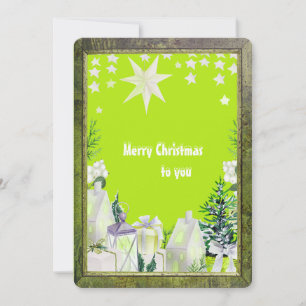 lime green neon carte de voeux hiver