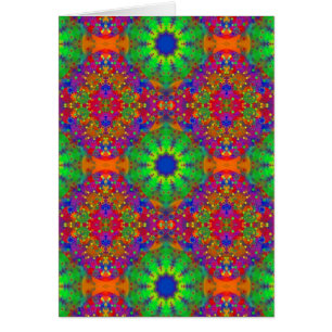 Lime Green Orange and Purple Stars Mandala