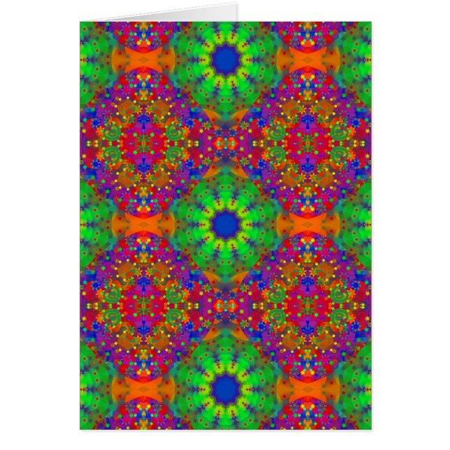 Lime Green Orange and Purple Stars Mandala (Front)
