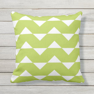 Lime Green Outdoor Pillows Chevron Pattern
