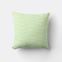 Lime Green Pastel & White Wavy Lines Design