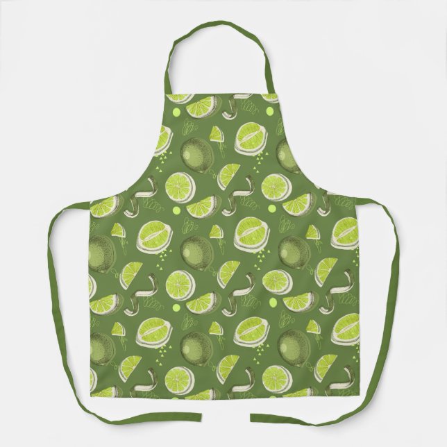 Lime Green Pattern Apron (Front)
