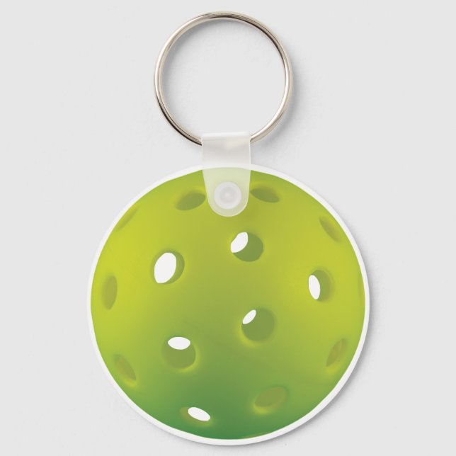Lime green pickleball keychain (Front)