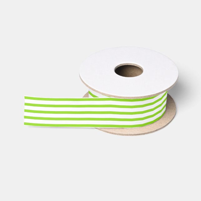 Lime Green Pinstripe Satin Ribbon (Spool)