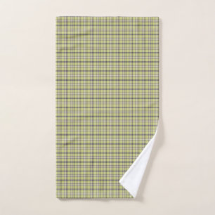 Lime Green Plaid Classic Pattern Retro Hand Towel