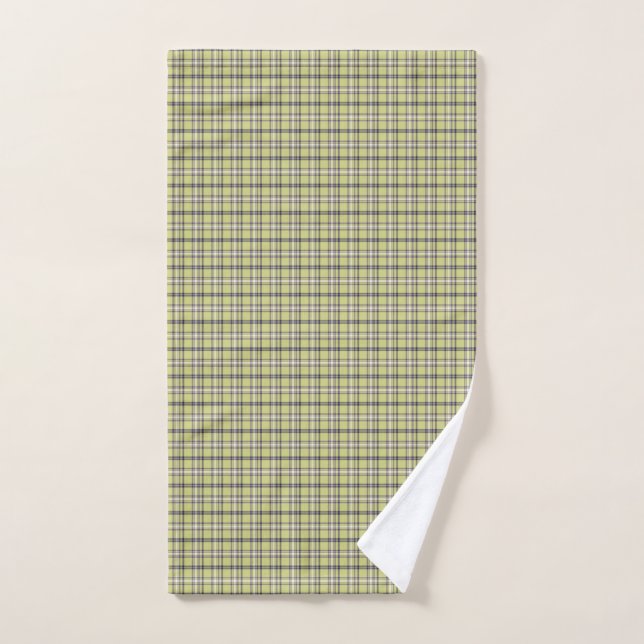 Lime Green Plaid Classic Pattern Retro Hand Towel (Hand Towel)