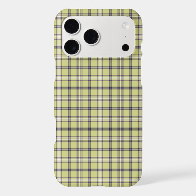 Lime Green Plaid Classic Pattern Retro iPhone Case (Verso)